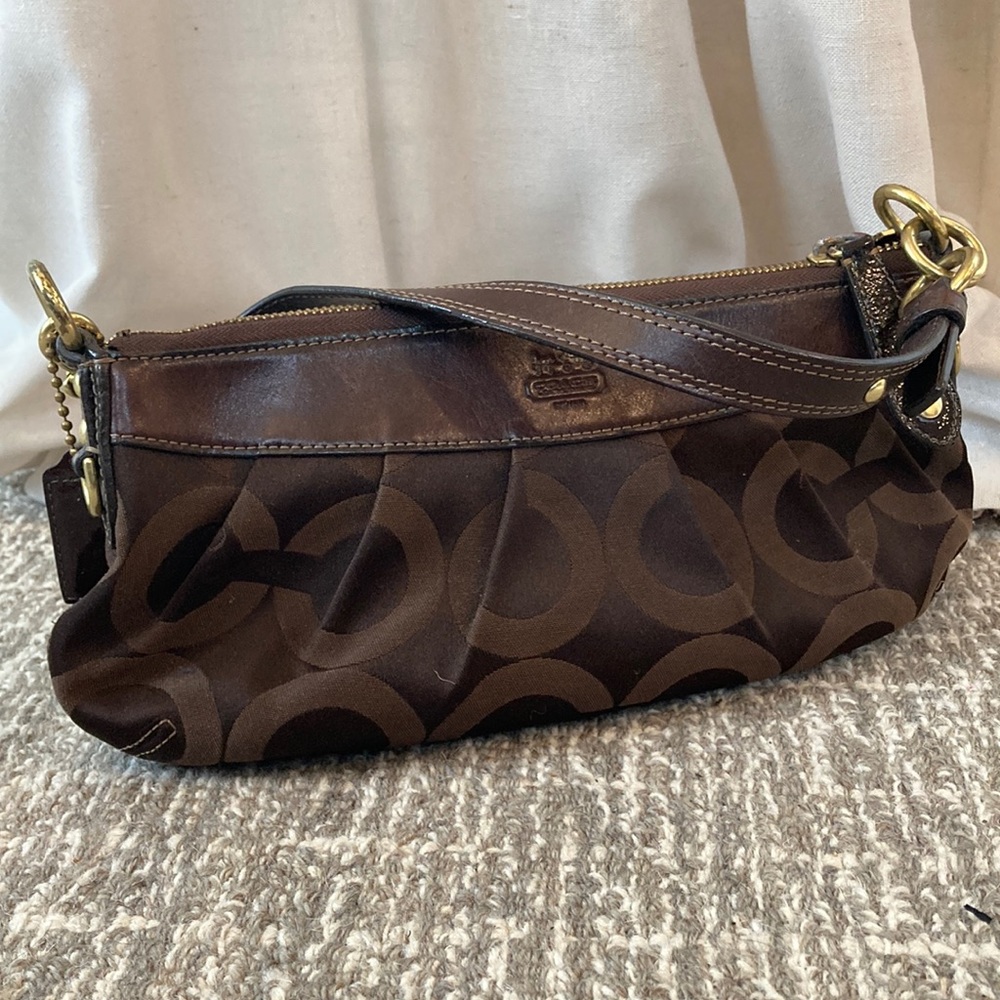Brown Coach purse with matching wallet